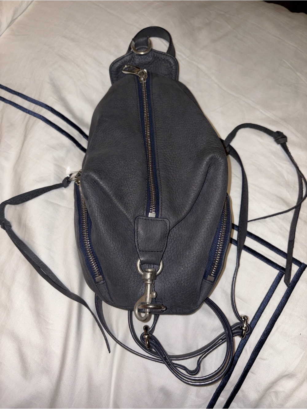 Rebecca Minkoff Charcoal Small Leather Bag with Silver Hardware